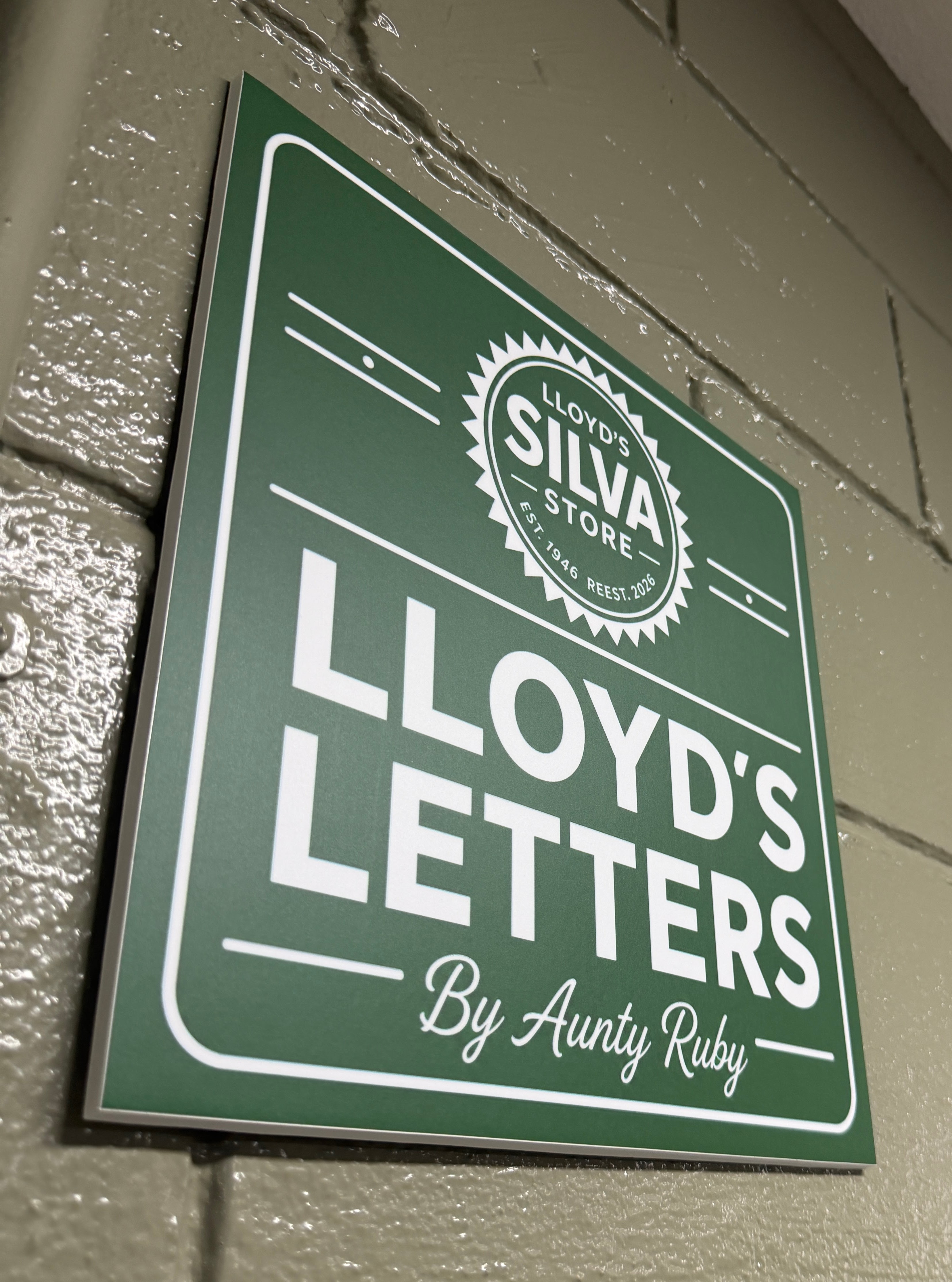 Lloyd's Letters by Aunty Ruby sign